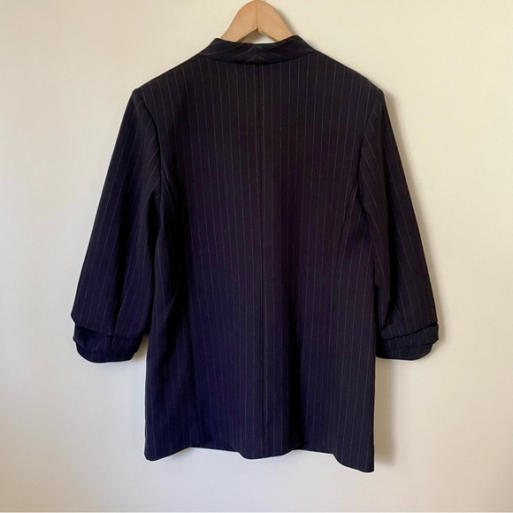 Aritzia Wilfred New Power Blazer Navy Blue Pinstripe Size 12 - Picture 10 of 12
